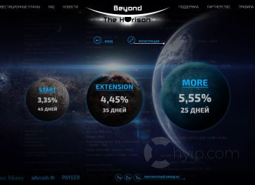 Изображение шаблона Beyondthehorison HYIP проекта