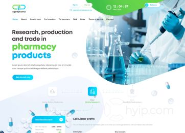 Изображение шаблона Agentpharma HYIP проекта